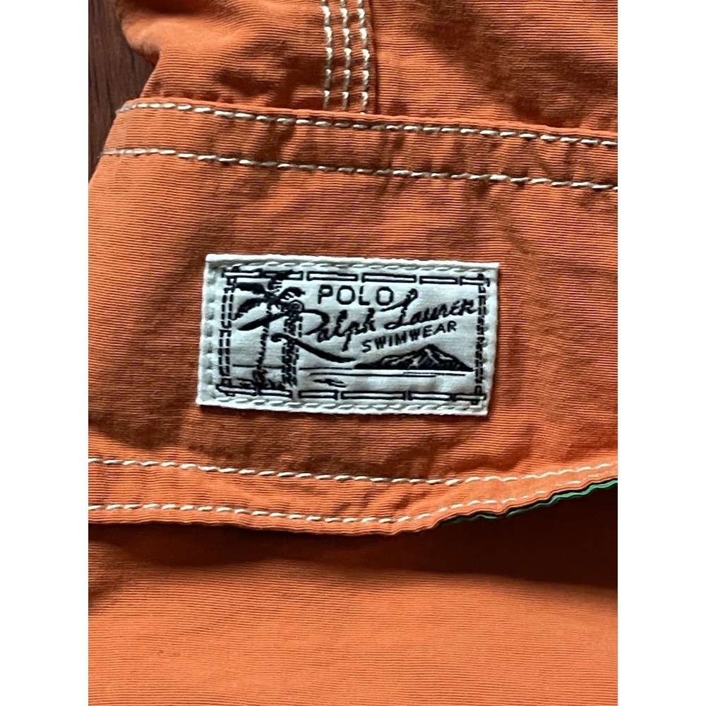 Polo Ralph Lauren Nylon Swim Trunks Orange Green 418887 Men's SZ 34W x 9L BNWOT - Picture 4 of 14